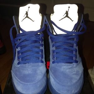 Jordan 5 suede blue worn 1x